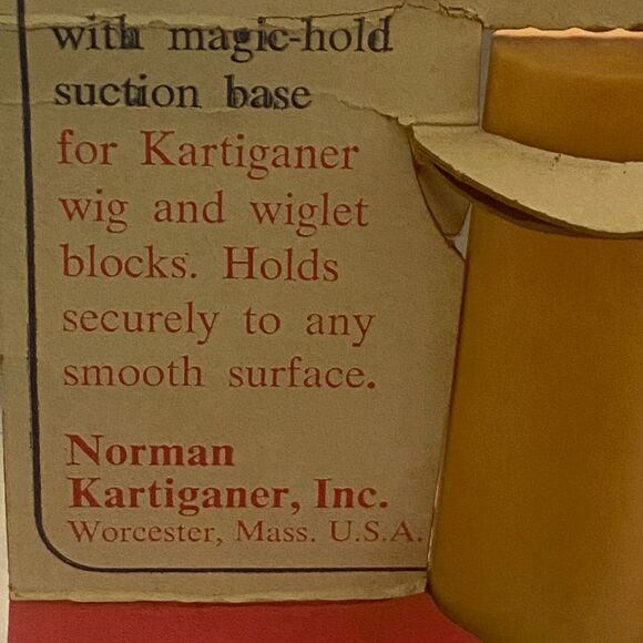 Wig Styling Stand Blue Plastic Suction Base Movie Prop Vintage USA Made READ - Picture 3 of 6